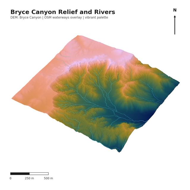 High-resolution river reference visual using aerial imagery and a Batlow color treatment.