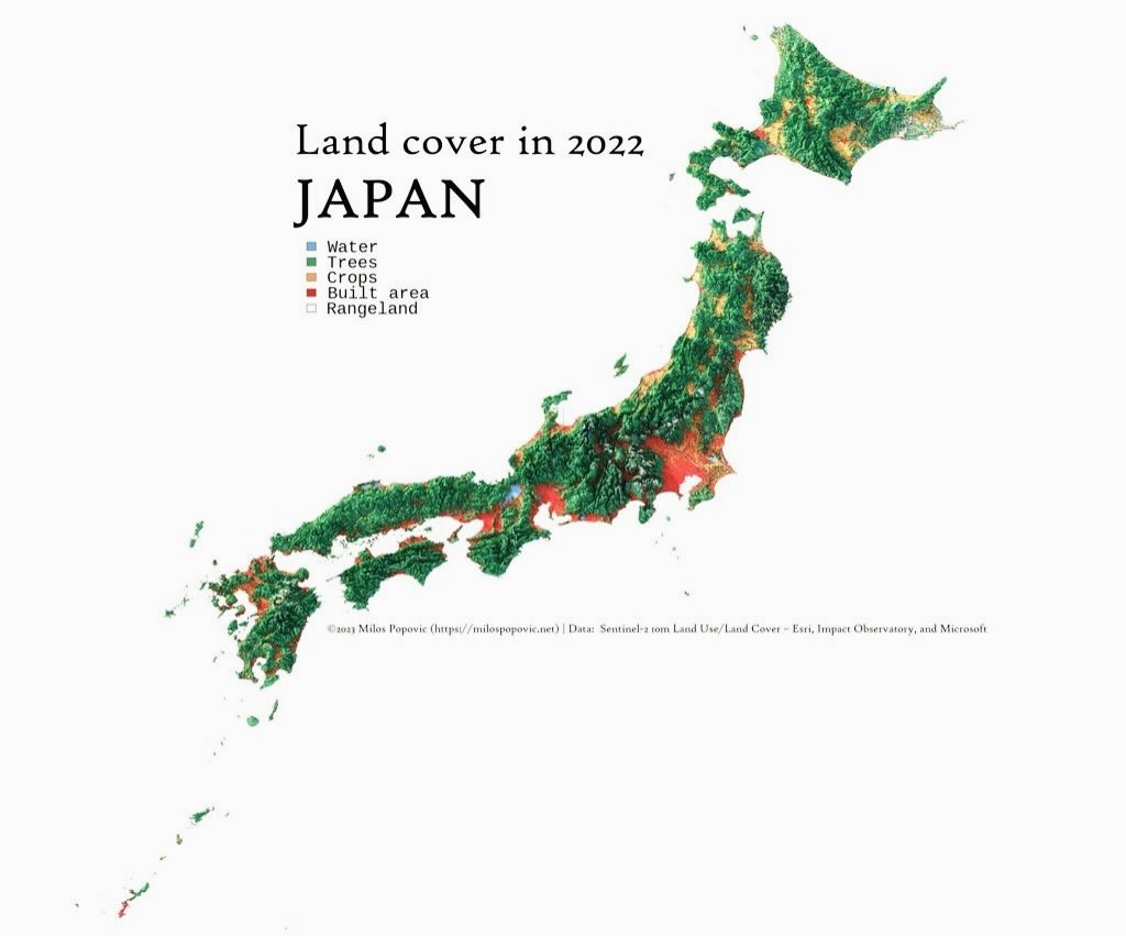 Land cover in 2022 JAPAN